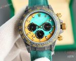 High Quality Replica Rolex Cosmograph Daytona Emerald Green Strap 2-Tone Face Dial High-composite Carbon Fiber Bezel Fashion Watch 40*12.4mm